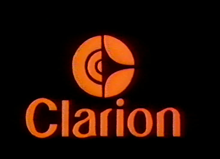 The yellow slab narrows to the right above the Clarion wordmark and a dashed line.