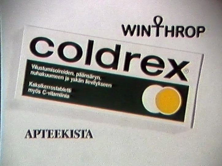 Pakkaus uudelleen, yllä WINTHROP ja alla APTEEKISTA päätteellisin suuraakkosin.