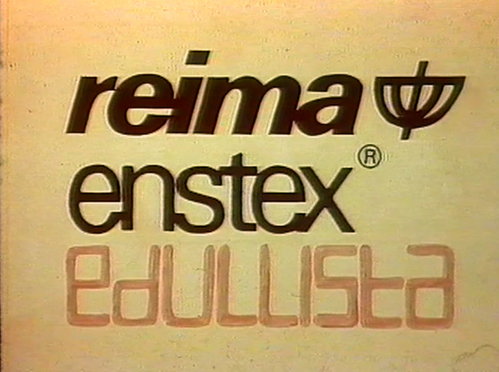Sama merkkiyhdistelmä keltaisella, alle lisättynä edullista ääriviivakirjaimin.