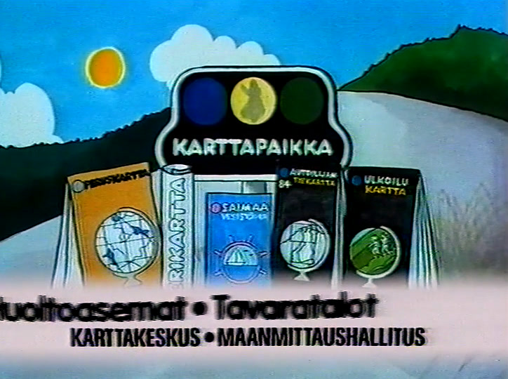 Sama asetelma, jossa mukana sininen Saimaa-kansi, kun lopputeksti vierii ohi.